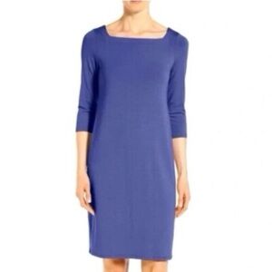 Eileen Fisher Periwinkle-Purple-Blue-ish Mid-length Sleeved Dress